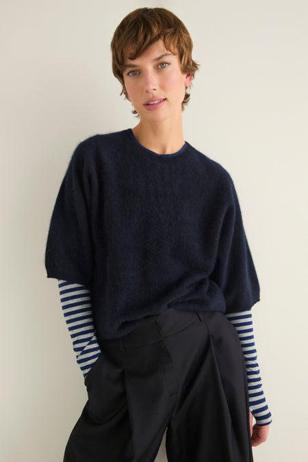 Myla Brushed Knitted Top - Black