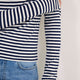Marnie Long Sleeve Jersey Scoop Top - Midnight/Ivory Stripe