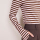 Marnie Long Sleeve Jersey Top - Blush Pink/Toffee Stripe