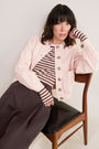 Marnie Long Sleeve Jersey Top - Blush Pink/Toffee Stripe