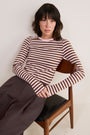 Marnie Long Sleeve Jersey Top - Blush Pink/Toffee Stripe