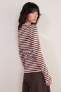 Marnie Long Sleeve Jersey Top - Blush Pink/Toffee Stripe