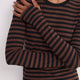 Marnie Long Sleeve Jersey Top - Chocolate/Black Stripe