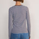 Marnie Long Sleeve Jersey Top - Chocolate/Sky Blue Stripe