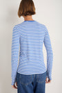 Marnie Long Sleeve Jersey Top - Cobalt/Ivory Stripe