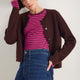 Marnie Long Sleeve Jersey Top - Deep Fig/Pink Stripe
