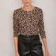 Marnie Long Sleeve Jersey Top - Leopard
