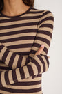 Marnie Long Sleeve Jersey Top - Metallic Stripe