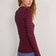 Marnie Long Sleeve Jersey Top - Midnight/Red/Plum Stripe