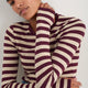 Marnie Long Sleeve Jersey Top - Oat/Deep Fig Stripe