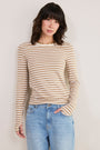 Marnie Long Sleeve Jersey Top - Oat/Ivory Stripe