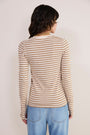 Marnie Long Sleeve Jersey Top - Oat/Ivory Stripe