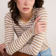 Marnie Long Sleeve Jersey Top - Oat/Ivory Stripe