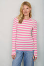 Marnie Long Sleeve Jersey Top - Sorbet Pink/Ivory Stripe
