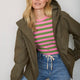 Marnie Long Sleeve Jersey Top - Sorbet Pink/Peridot Green Stripe