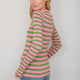 Marnie Long Sleeve Jersey Top - Sorbet Pink/Peridot Green Stripe