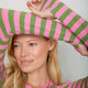 Marnie Long Sleeve Jersey Top - Sorbet Pink/Peridot Green Stripe