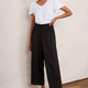 Martha Cropped Linen Trouser - Black