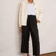 Martha Cropped Linen Trouser - Black
