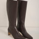 Martha Knee High Leather Boot - Espresso
