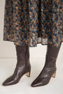 Martha Knee High Leather Boot - Espresso
