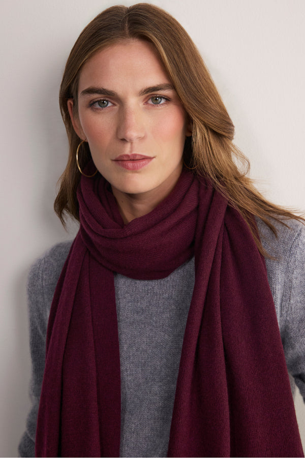 Mathilde Cashmere Scarf - Aubergine
