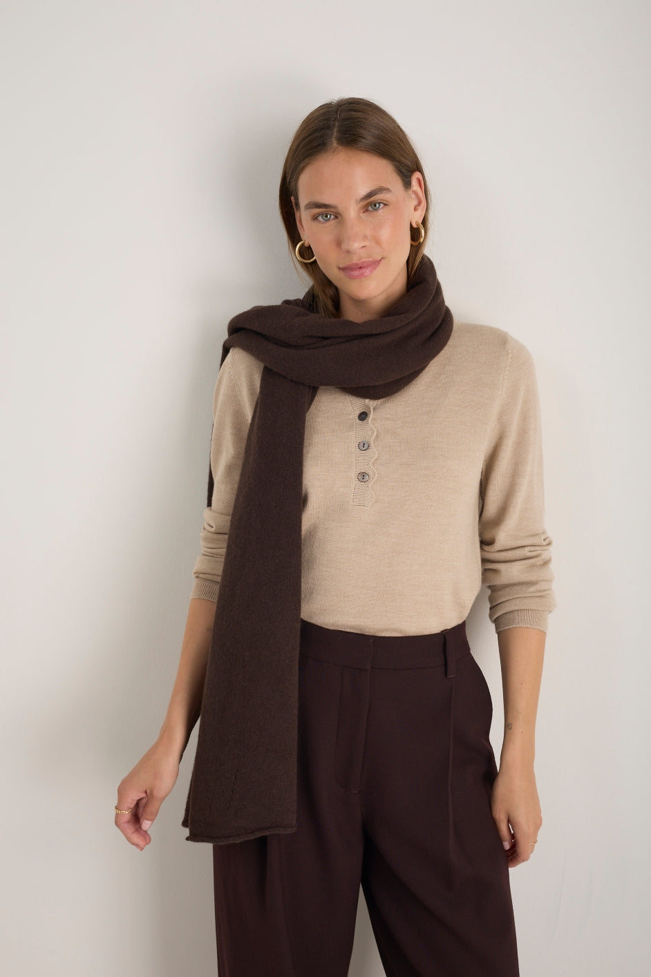 Mathilde Cashmere Scarf - Cocoa