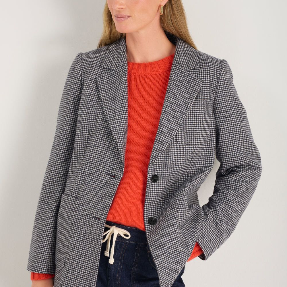 Melanie Dogtooth Blazer - Midnight/Stone Check