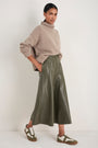 Melina Faux Leather Skirt - Dark Olive