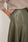 Melina Faux Leather Skirt - Dark Olive