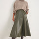 Melina Faux Leather Skirt - Dark Olive