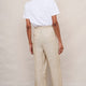 Melina Linen Trouser - Beige/Ivory