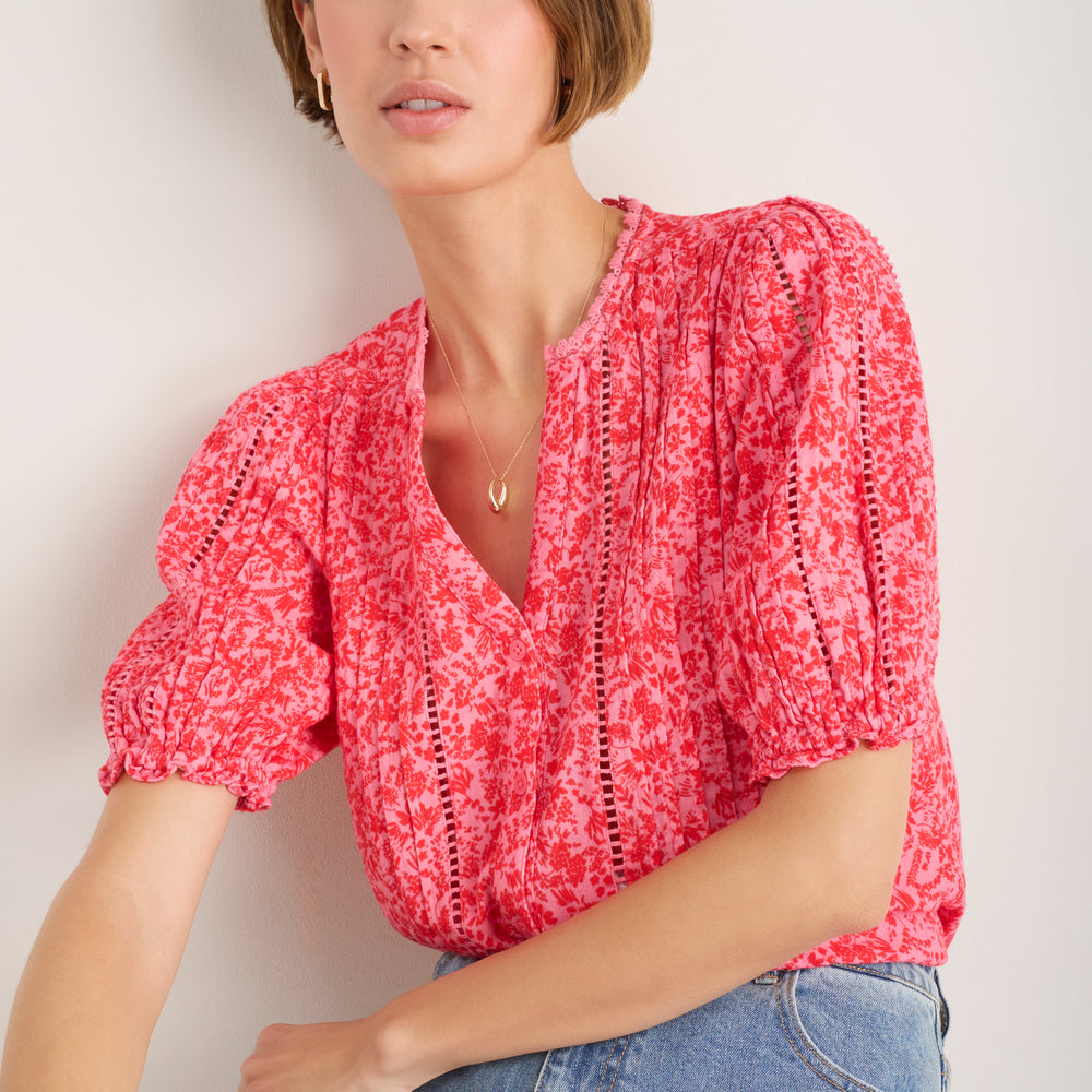 Melissa Blouse - Perfect Pink Daisy Floral