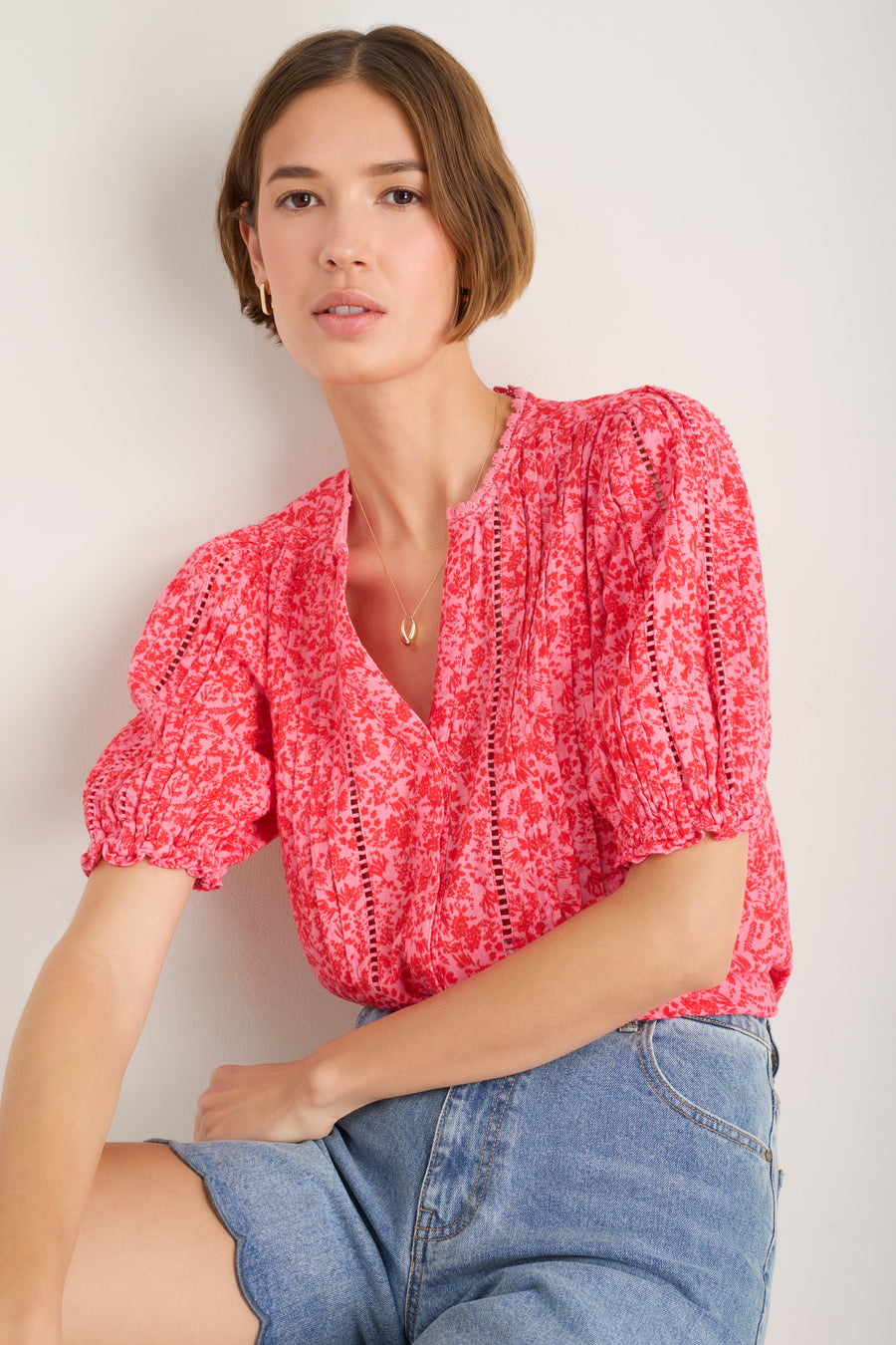 Melissa Blouse - Perfect Pink Daisy Floral