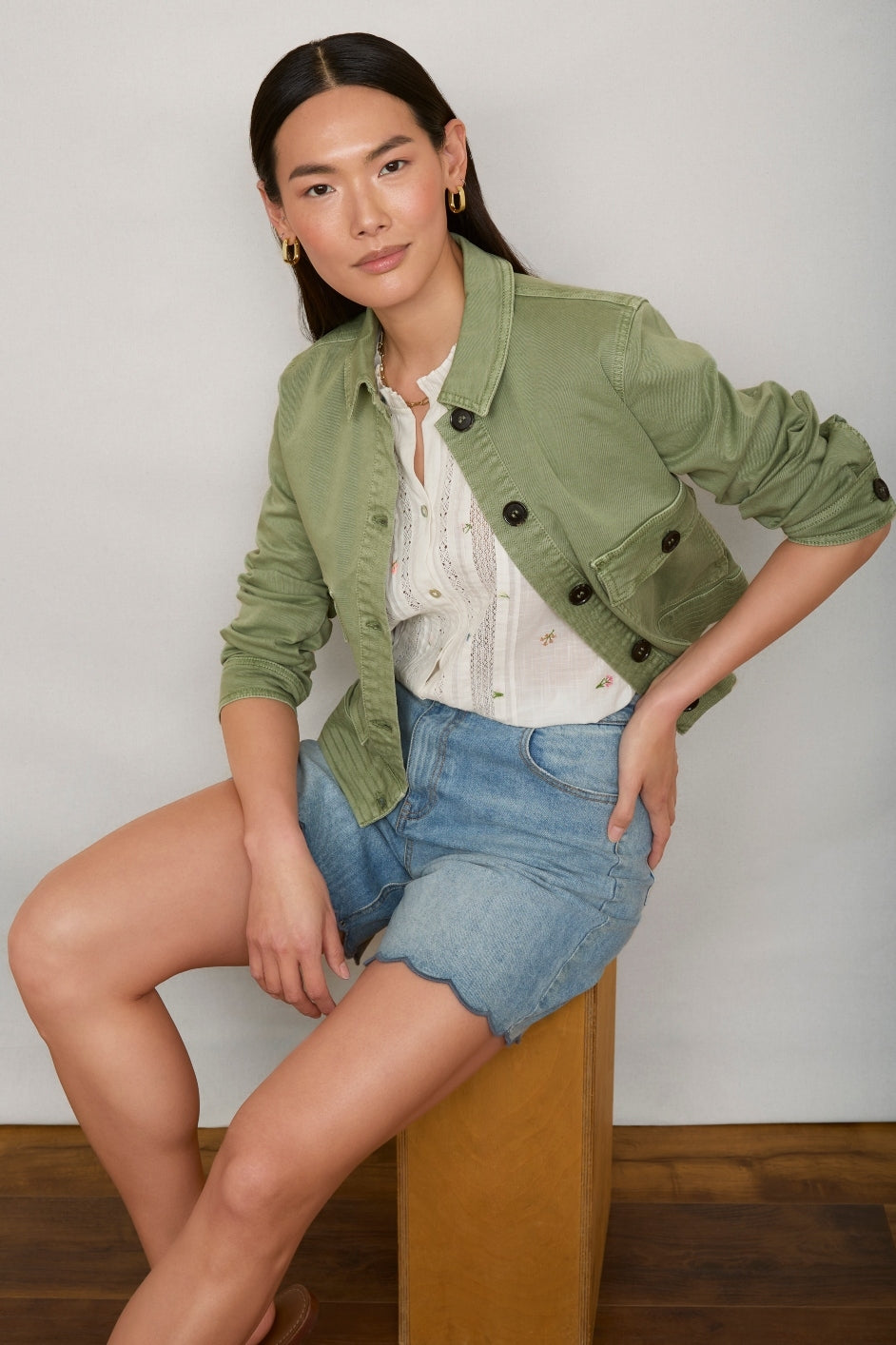 Melody Lace Top - Ivory Embroidered