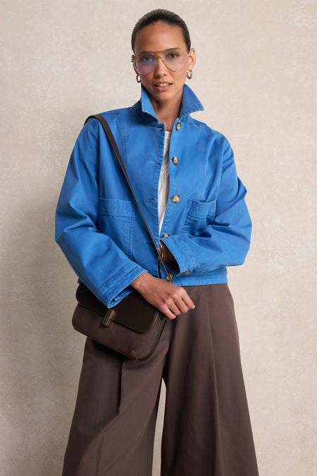Mia Cropped Jacket - Coastal Blue