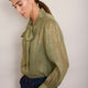 Mila Silk Blend Lame Blouse - Gold Shimmer