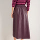 Mollie Faux Leather Skirt - Deep Fig
