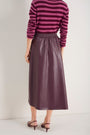 Mollie Faux Leather Skirt - Deep Fig