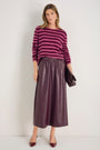 Mollie Faux Leather Skirt - Deep Fig