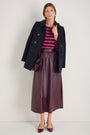 Mollie Faux Leather Skirt - Deep Fig