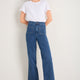 Mollie Patch Pocket Flare Jean - Mid Wash