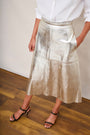 Lateisha Faux Leather Skirt - Silver