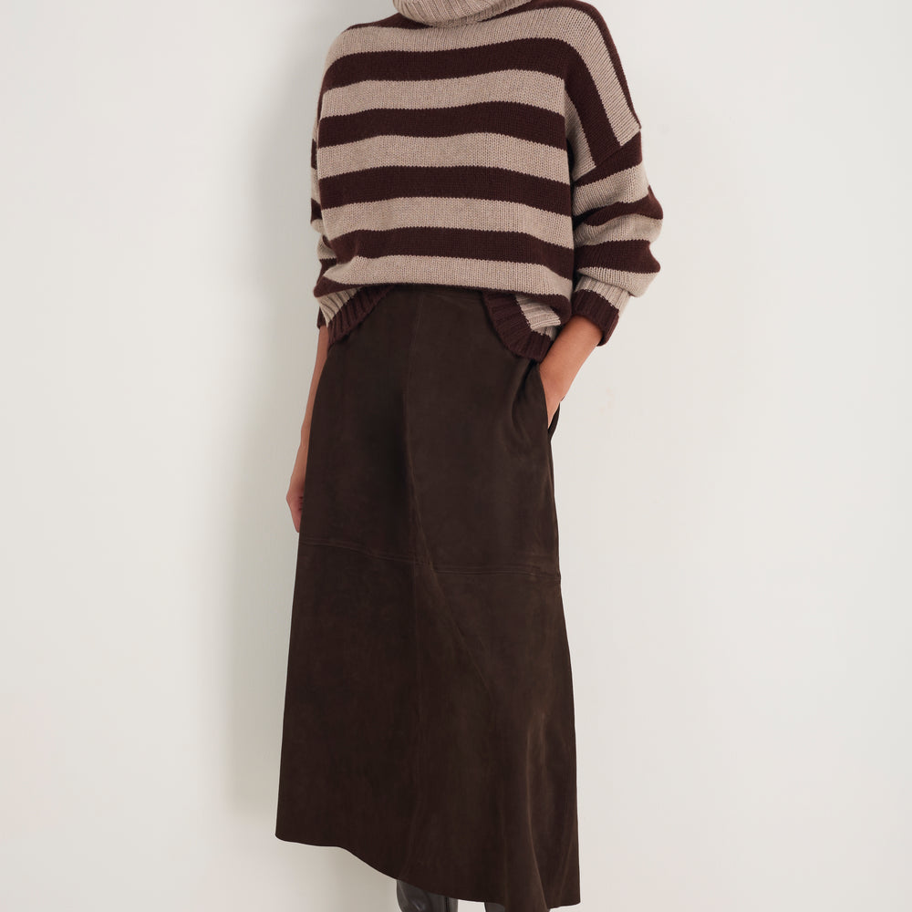 Mollie Suede Skirt - Cocoa