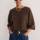 Myla Brushed Knitted Top - Chocolate