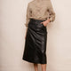 Mylene Faux Leather Skirt - Black