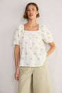 Narita Blouse - Ivory Floral Cluster