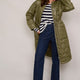 Netty Longline Quilted Coat - Khaki
