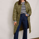 Netty Longline Quilted Coat - Khaki