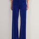 Nina Cotton Velvet Flare Trouser - Maritime Blue